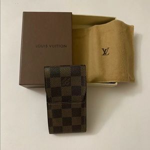 Auth LOUIS VUITTON Damier Ebene Cigarette Case